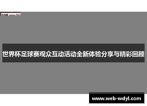 世界杯足球赛观众互动活动全新体验分享与精彩回顾