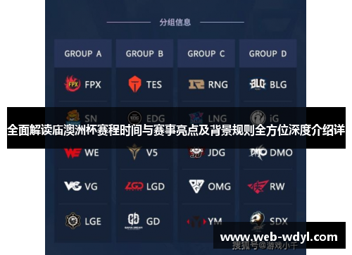 全面解读庙澳洲杯赛程时间与赛事亮点及背景规则全方位深度介绍详